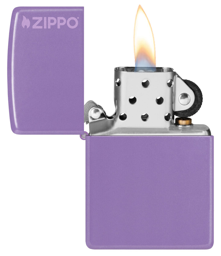 zippo clásico con el logotipo de lavanda ahumada