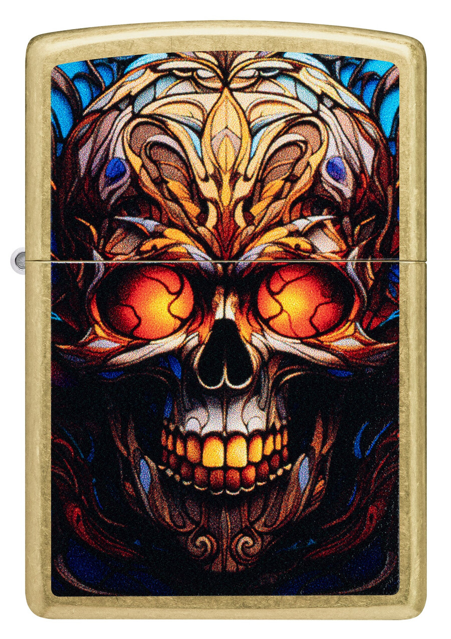 diseño de calavera de vitral