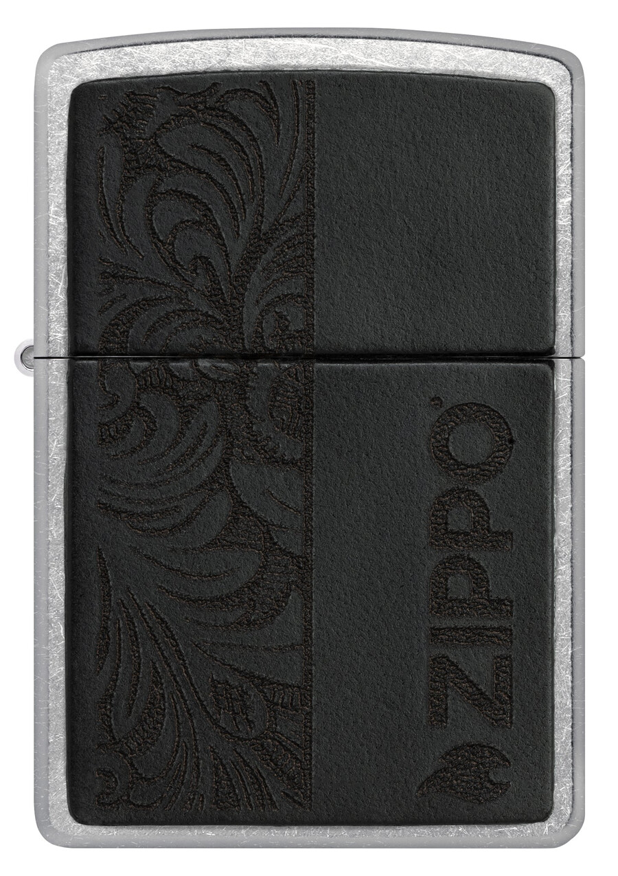 emblema de cuero negro - diseño zippo