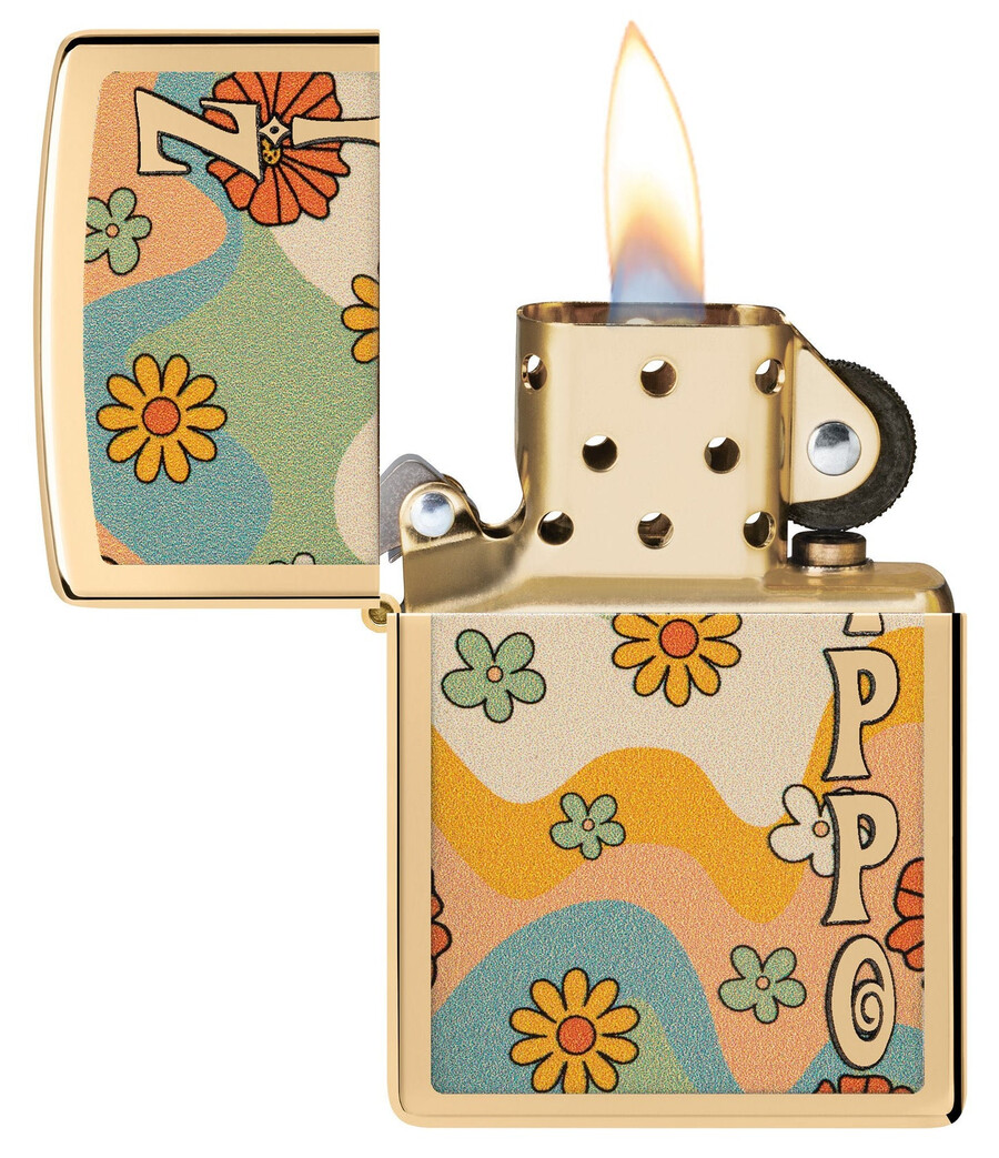 diseño flower power de zippo