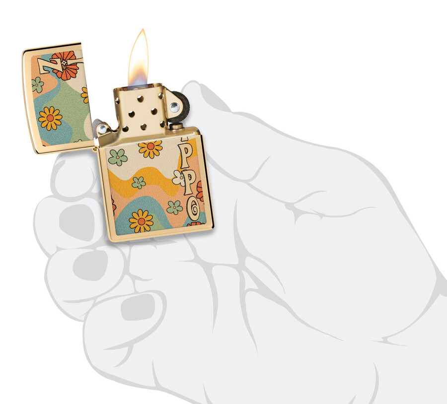 diseño flower power de zippo