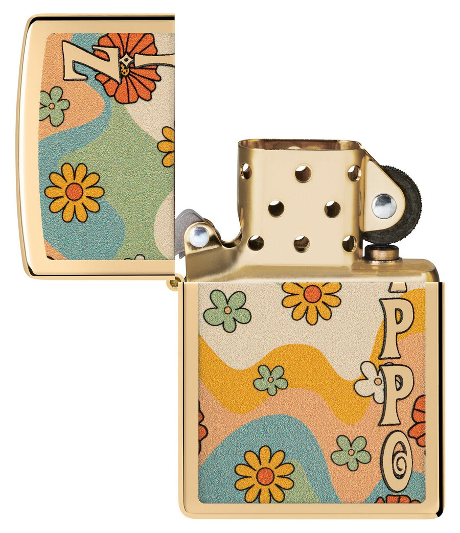 diseño flower power de zippo