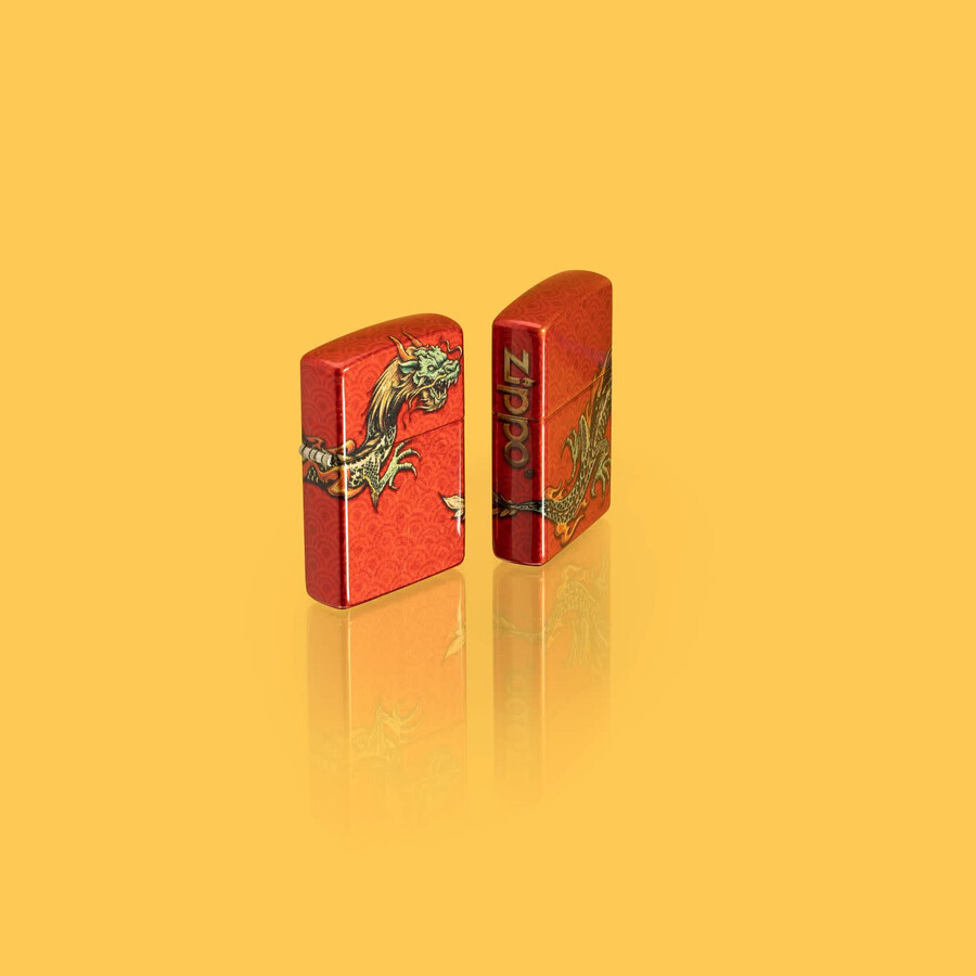 diseño de dragón zippo