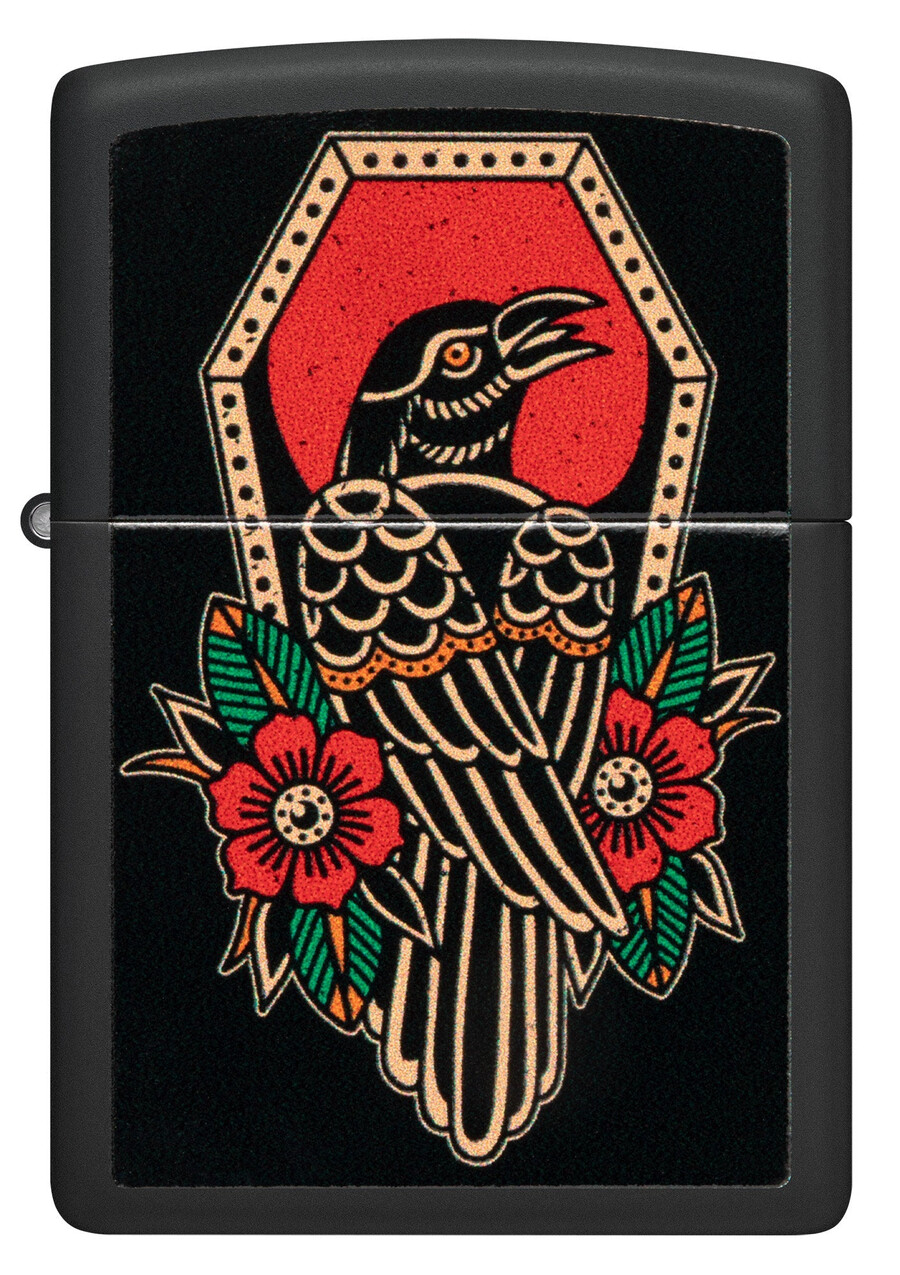 diseño de tatuaje de cuervo