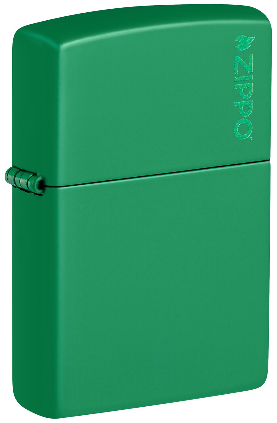 zippo clásico verde hierba mate con el logotipo