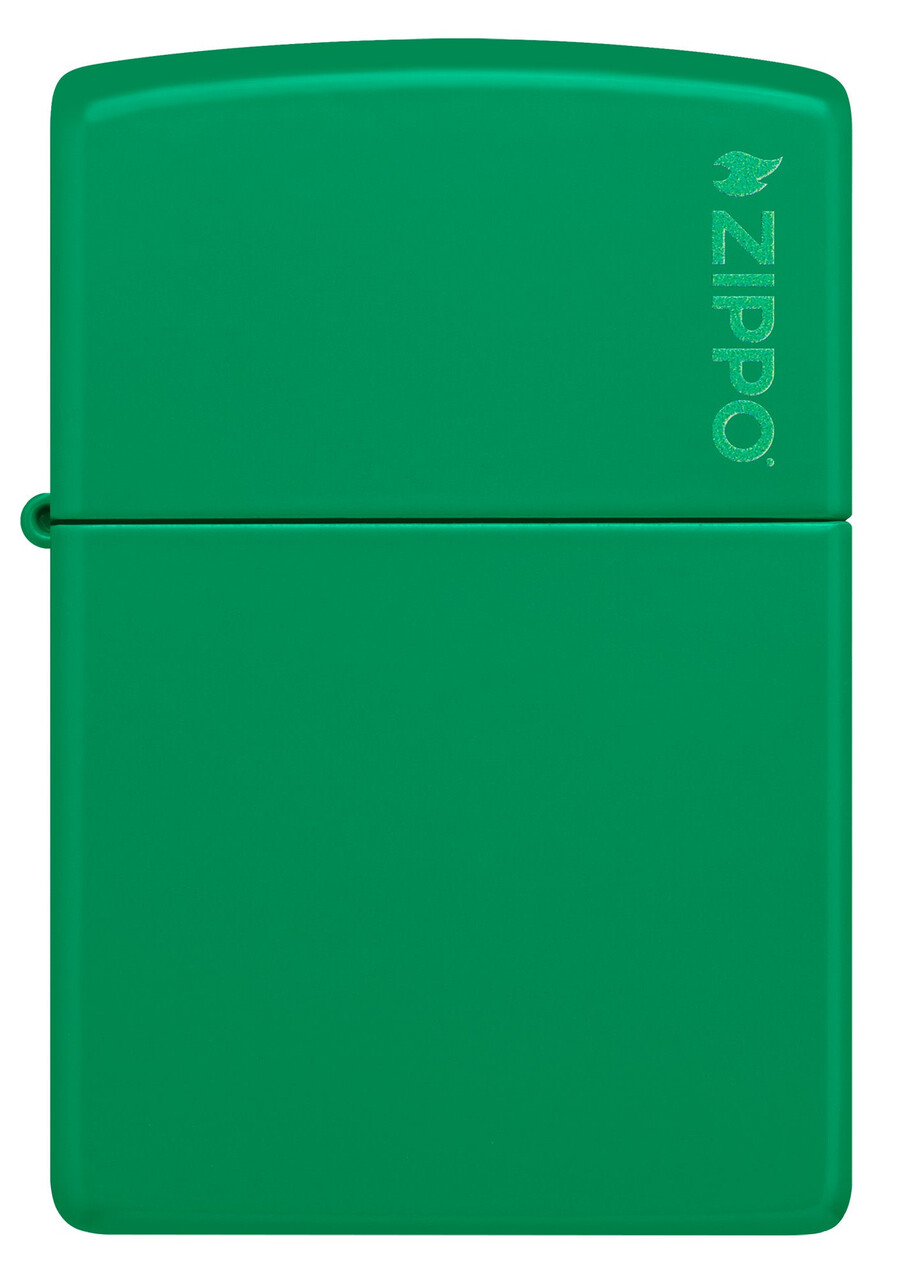 zippo clásico verde hierba mate con el logotipo