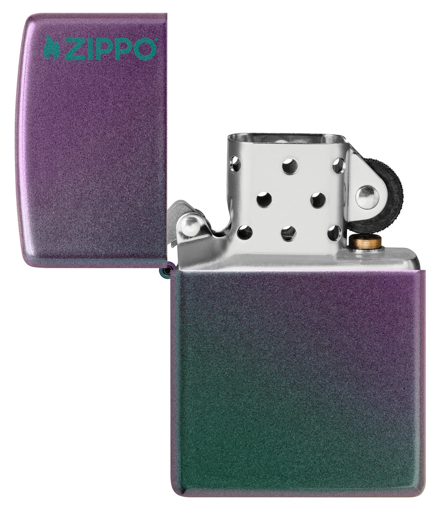 logotipo clásico iridiscente de zippo