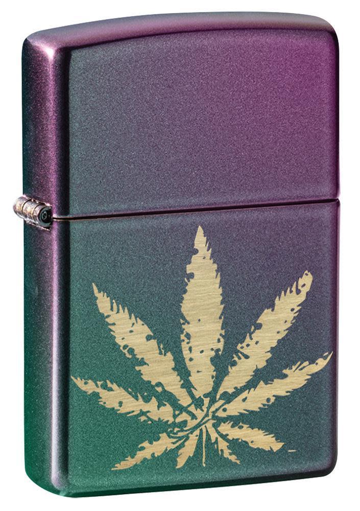 hoja de marihuana iridiscente