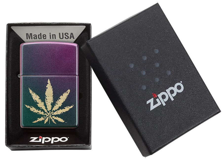hoja de marihuana iridiscente