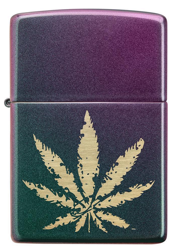 hoja de marihuana iridiscente