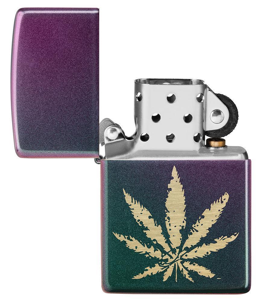 hoja de marihuana iridiscente