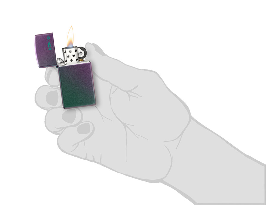 logotipo zippo iridiscente slim