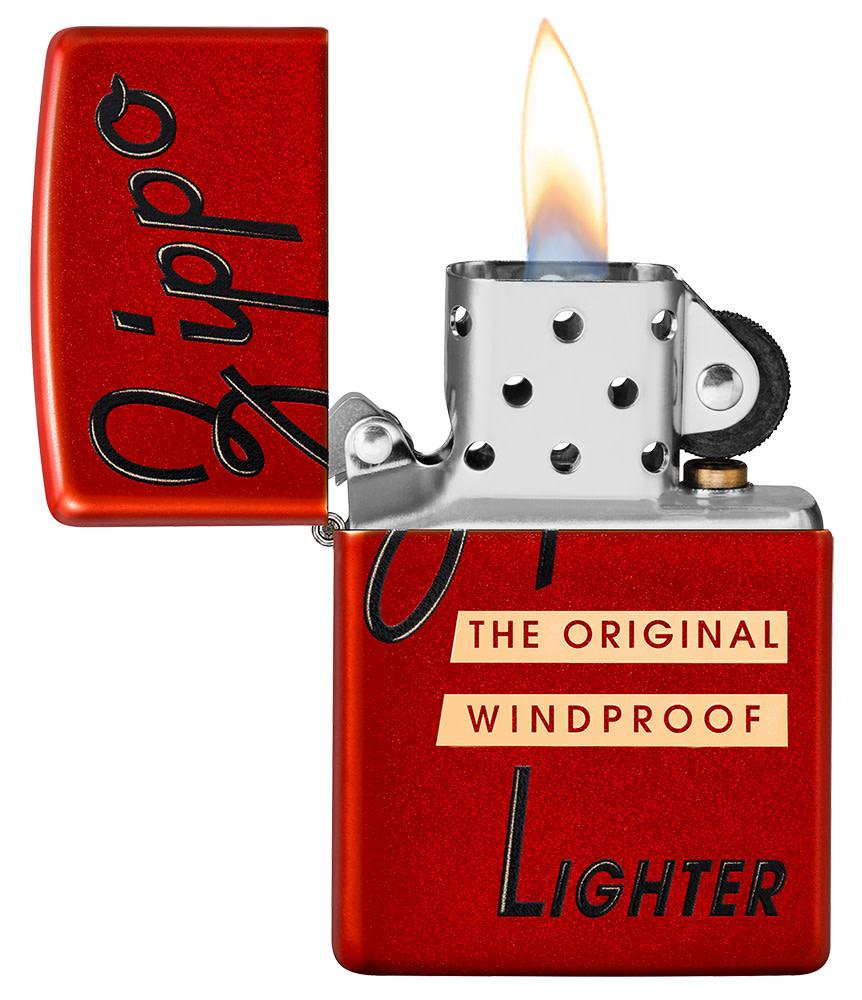 diseño de tapa de caja roja de zippo