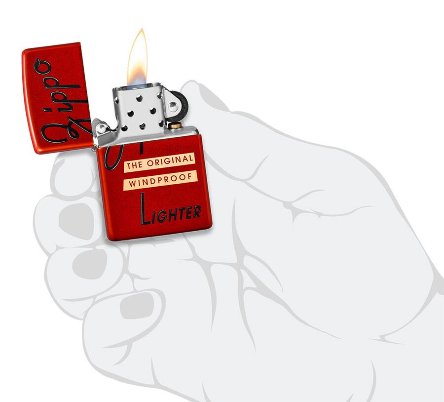 diseño de tapa de caja roja de zippo