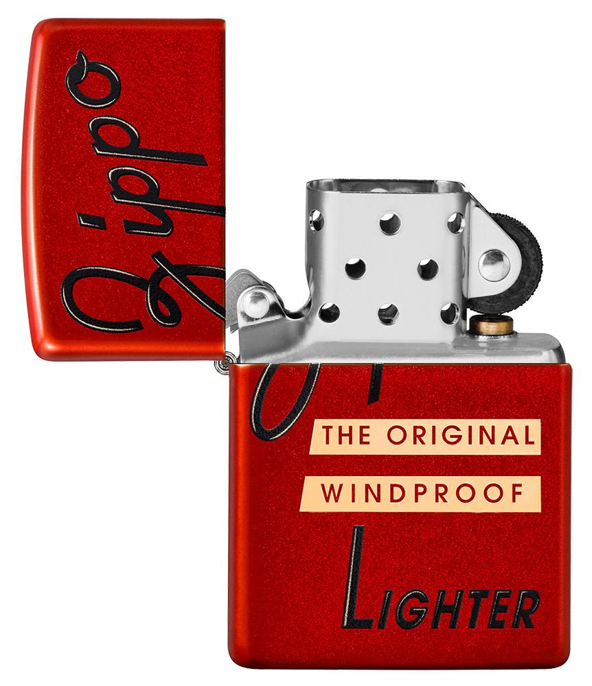 diseño de tapa de caja roja de zippo