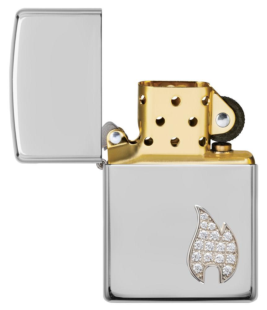 emblema de llama de plata esterlina