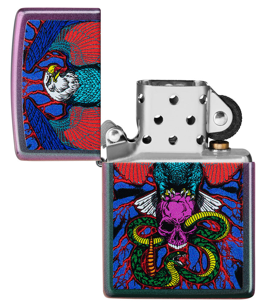 diseño de águila serpiente y calavera