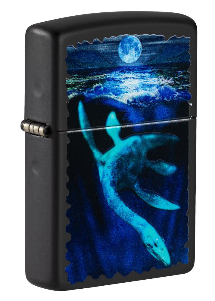 diseño del lago ness con luz negra