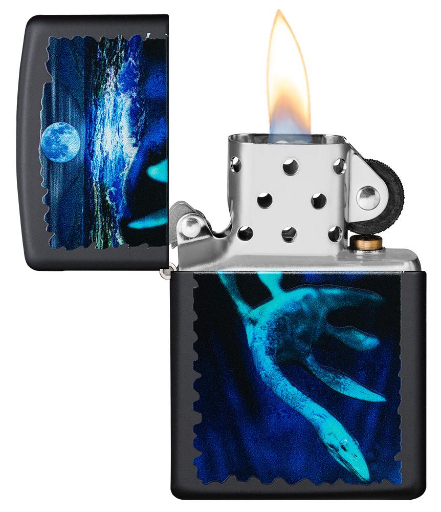 diseño del lago ness con luz negra