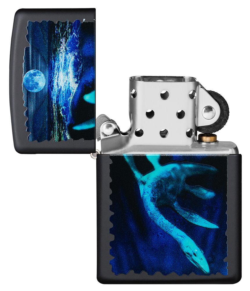 diseño del lago ness con luz negra