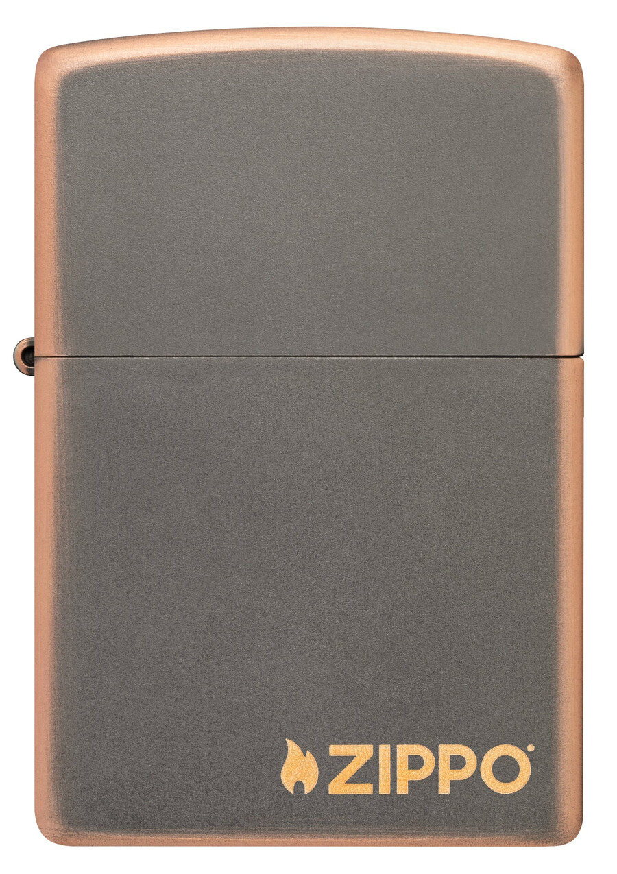 logotipo zippo de bronce rústico