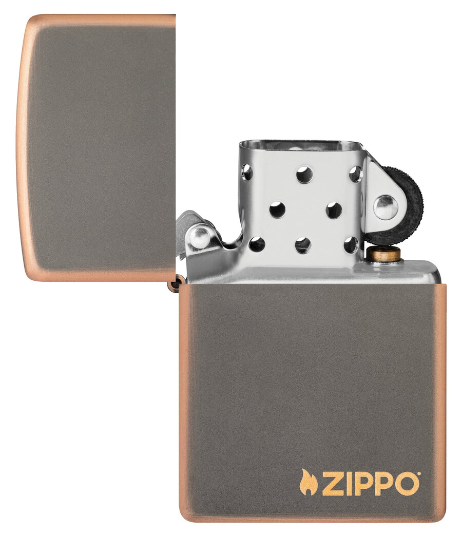 logotipo zippo de bronce rústico