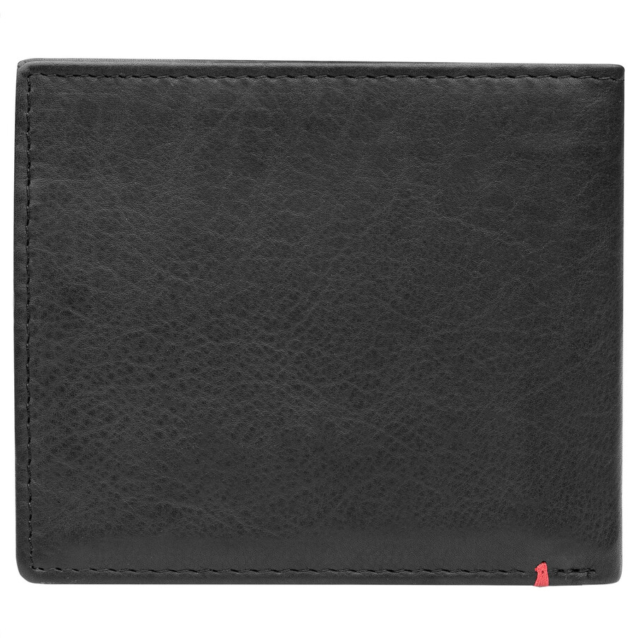 cartera de cuero negra - zippo 1932 diseño de placa de metal