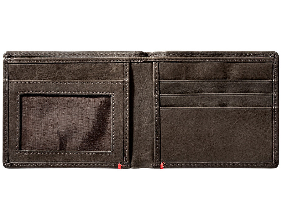 cartera de piel color moca - zippo 1932 con placa de metal