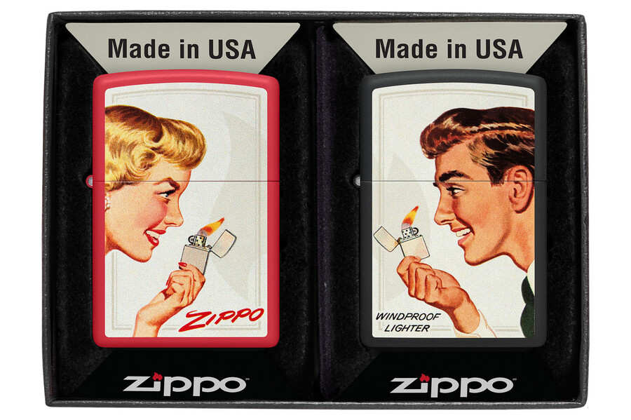 juego de encendedores con publicidad vintage