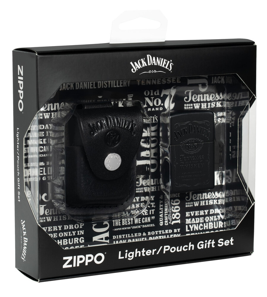set de regalo de encendedor y funda jack daniels