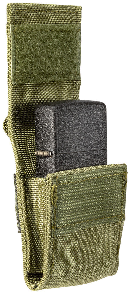 set de regalo con bolsa táctica y encendedor a prueba de viento black crackle